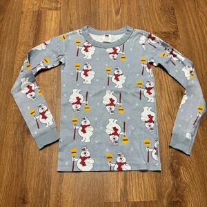Hanna Andersson Kids Frosty the Snowman Long Sleeve Pajama Top PJs Size 8 130CM